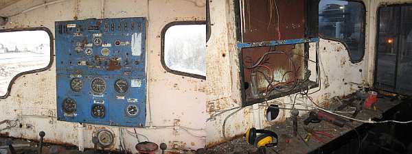 Beverley's control desk complete at Lydney&nbsp;and after stripping